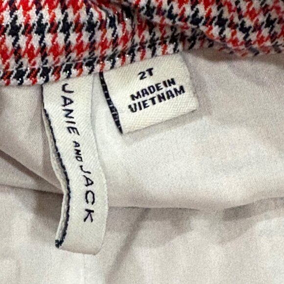 Janie and Jack 2T Plaid Jacquard Wide Leg Pant - Picture 7 of 7